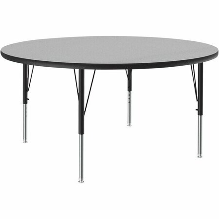 CORRELL 42'' Round Gray Granite 19'' - 29'' Adjustable Height Thermal-Fused Laminate Top Activity Table 384B42TFRNDG